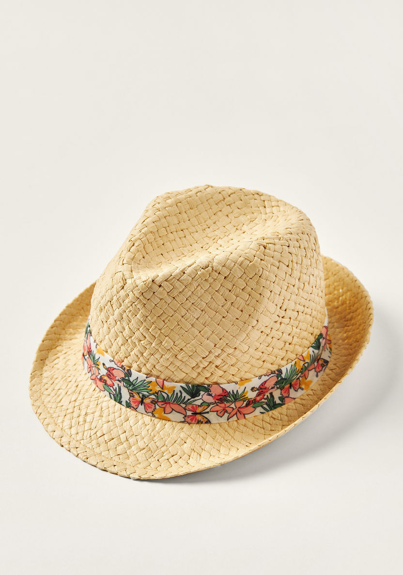 قبعة منسوجة مزينة بفيونكة من جونيورز-%D8%A7%D9%84%D9%83%D8%A7%D8%A8%D8%A7%D8%AA-image-0