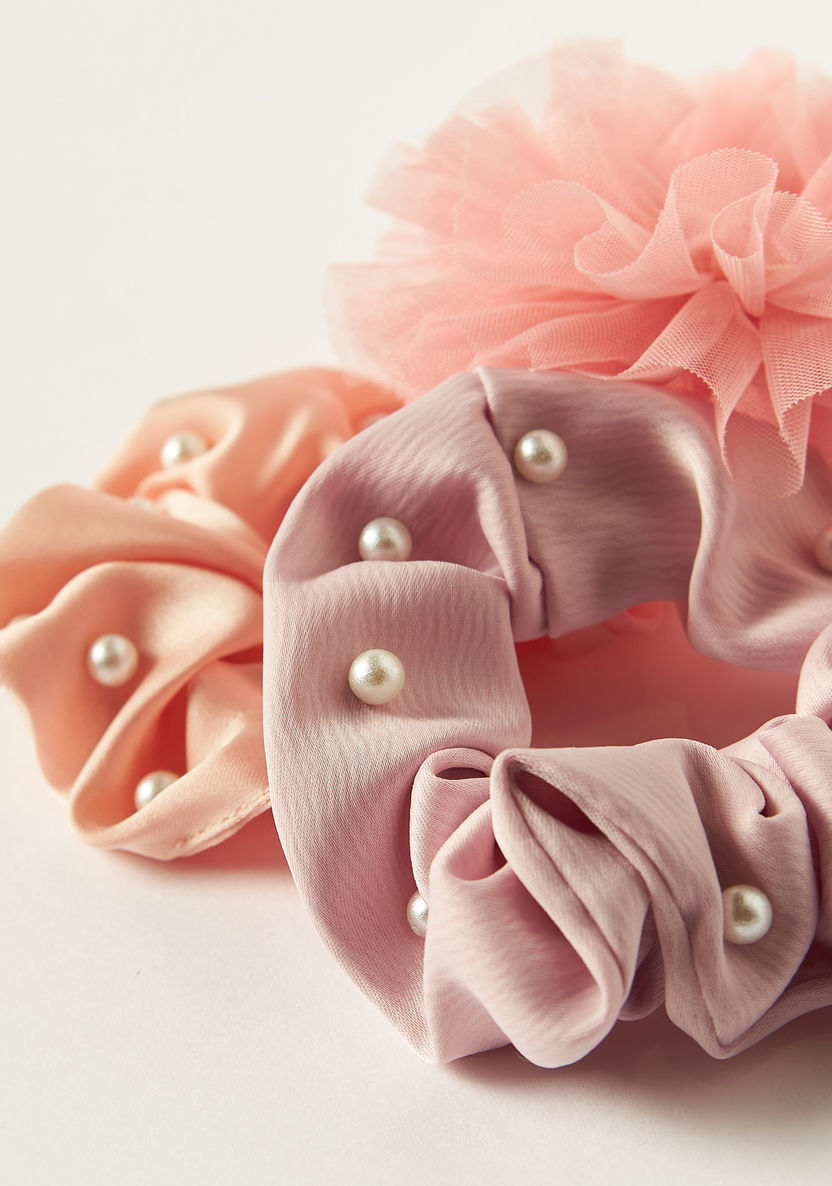 Juniors Embellished Scrunchie - Set of 3-Hair Accessories-image-1