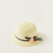 Juniors Textured Hat with Floral Accent-Caps-thumbnail-0