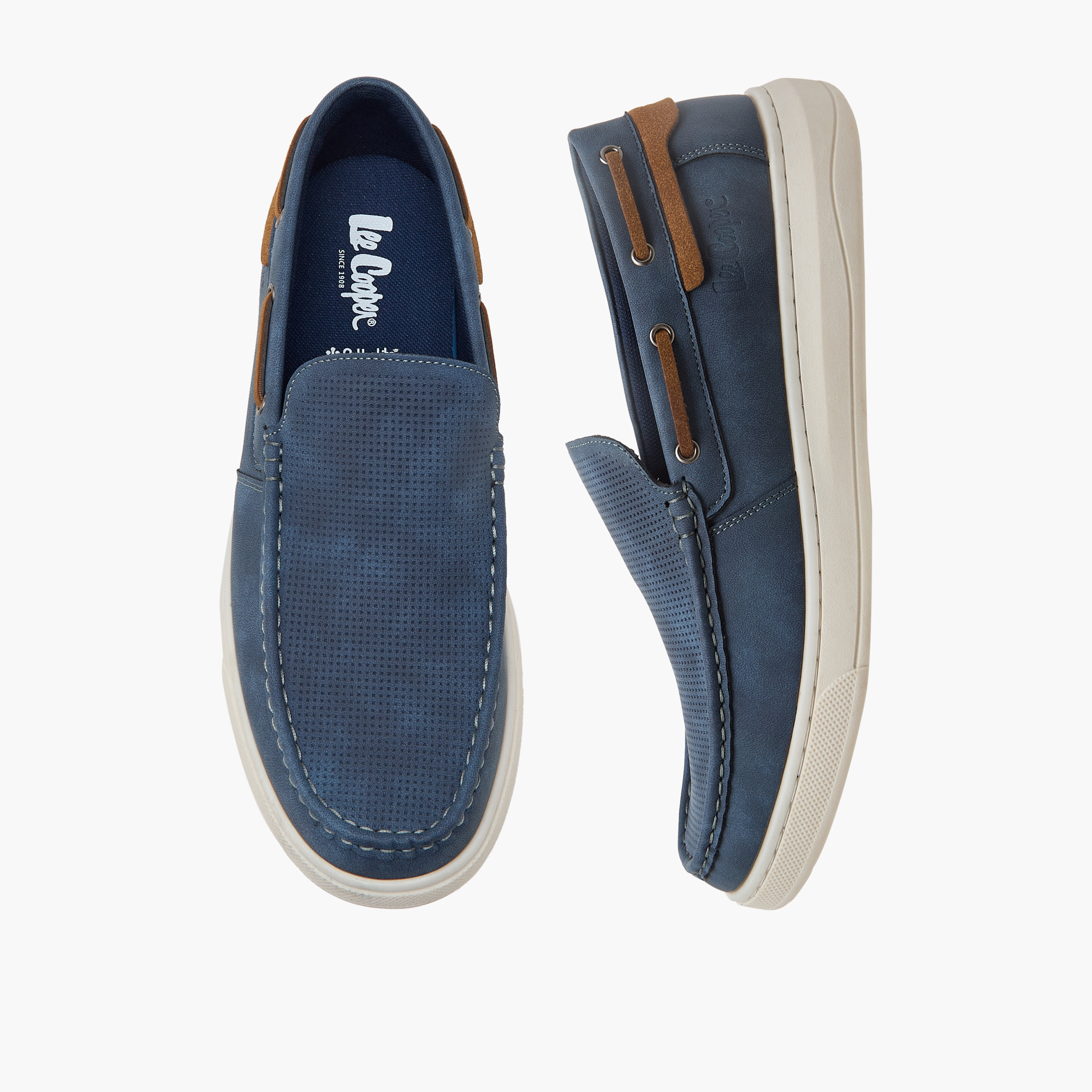 Lee Cooper Men Perforated Slip-On Loafers-men-shoes-loafersandmoccasins-image-1