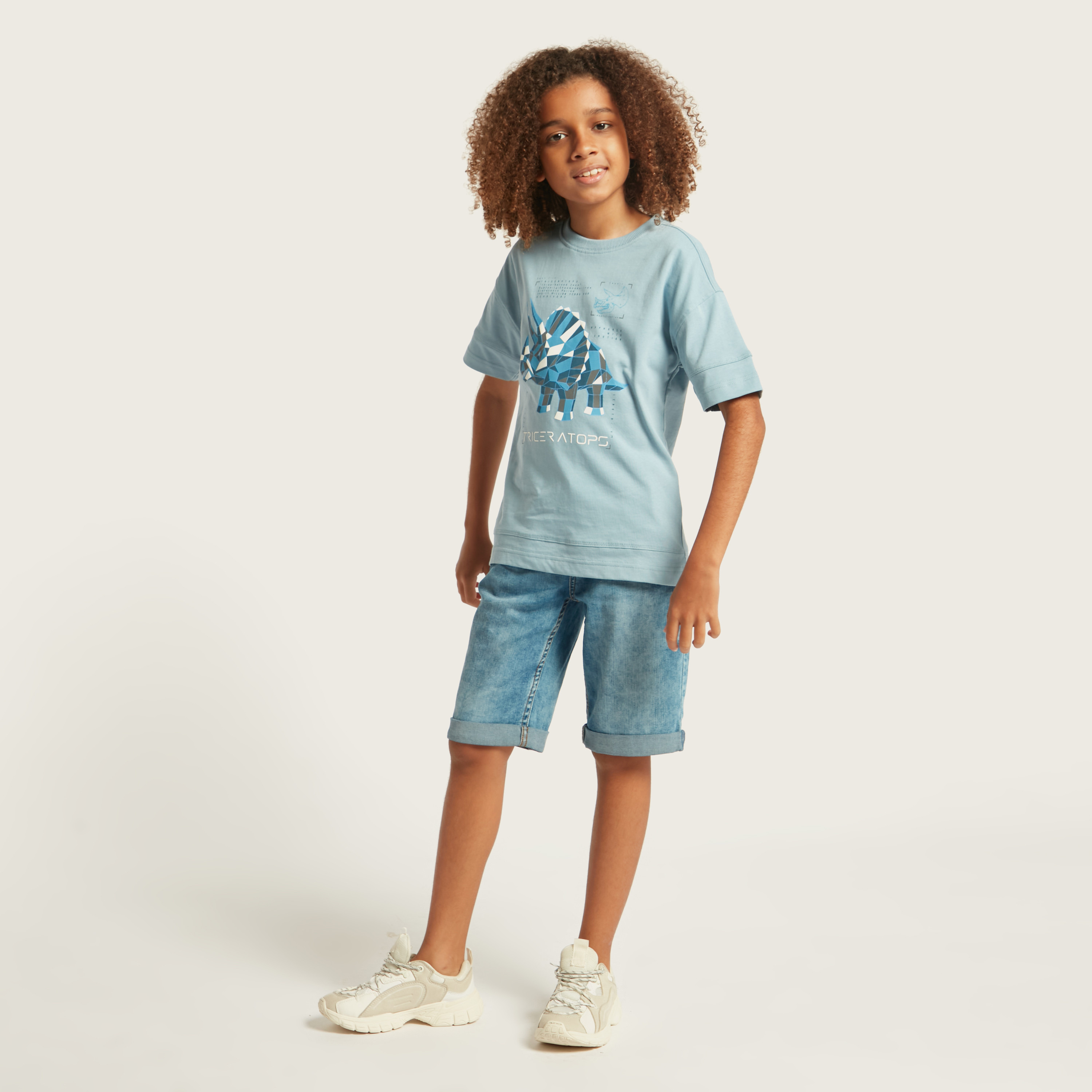 Juniors Graphic Print T-shirt with Short Sleeves-boys-clothing-tshirtsandpolos-image-2