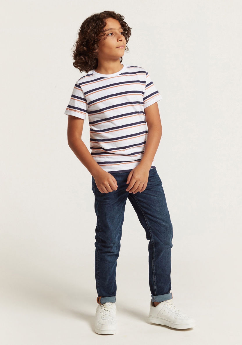 Juniors Striped T-shirt with Short Sleeves-T Shirts-image-1