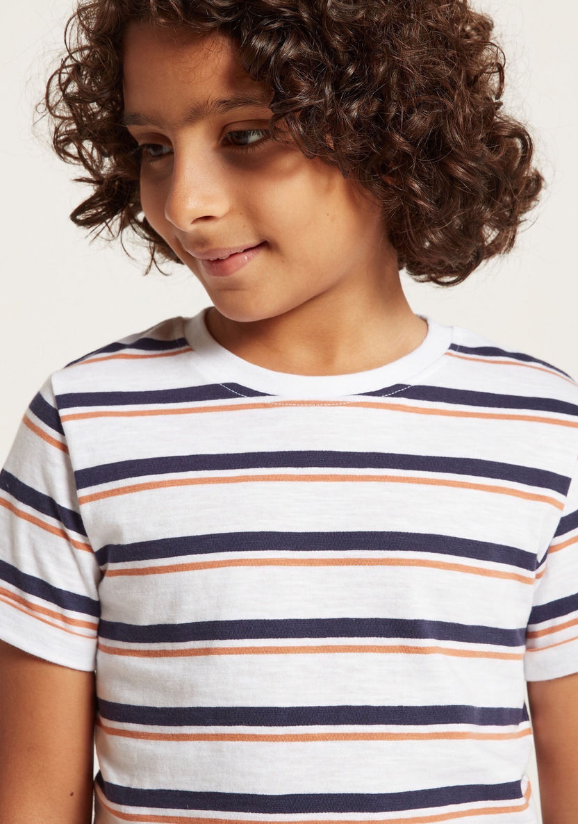 Juniors Striped T-shirt with Short Sleeves-T Shirts-image-2