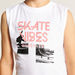 Juniors Graphic Print Sleeveless T-shirt with Crew Neck-T Shirts-thumbnail-2