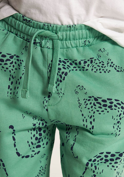 Juniors Animal Print Shorts with Drawstring Closure and Pockets