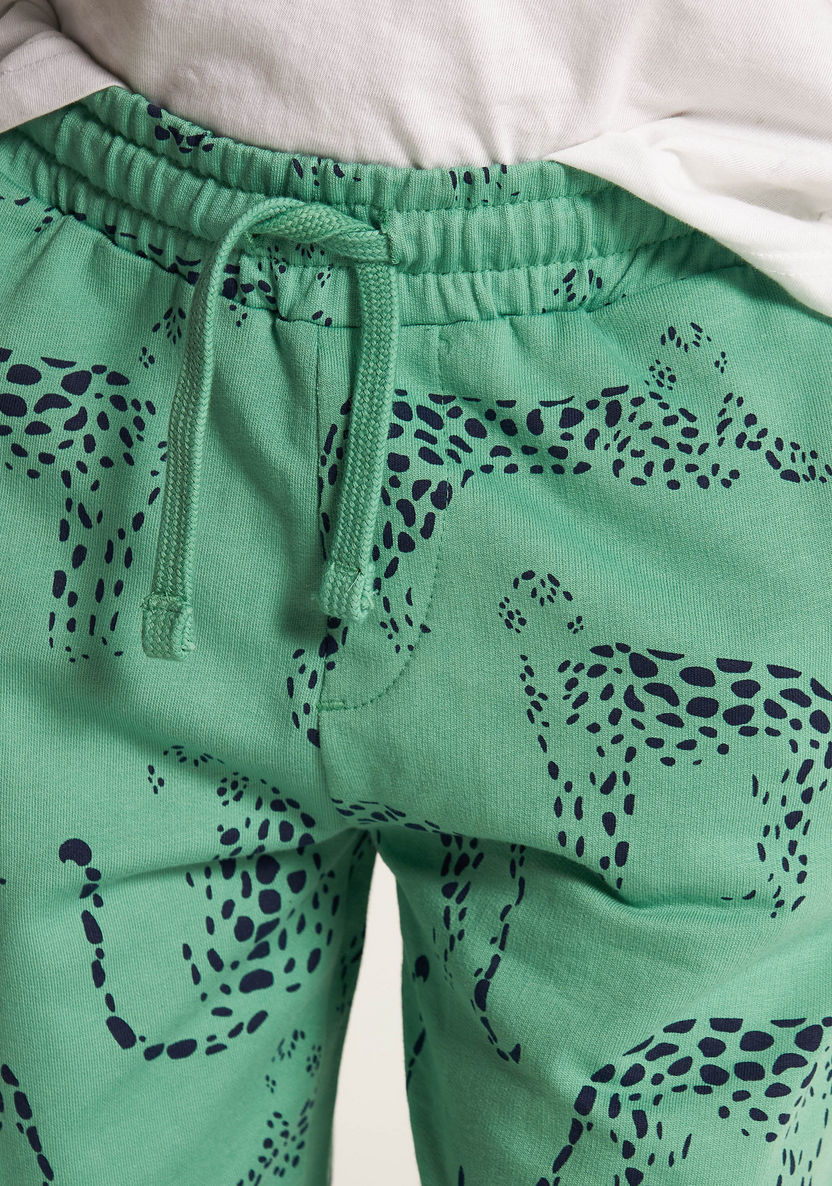 Juniors Animal Print Shorts with Drawstring Closure and Pockets-Shorts-image-2