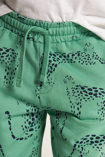 Juniors Animal Print Shorts with Drawstring Closure and Pockets