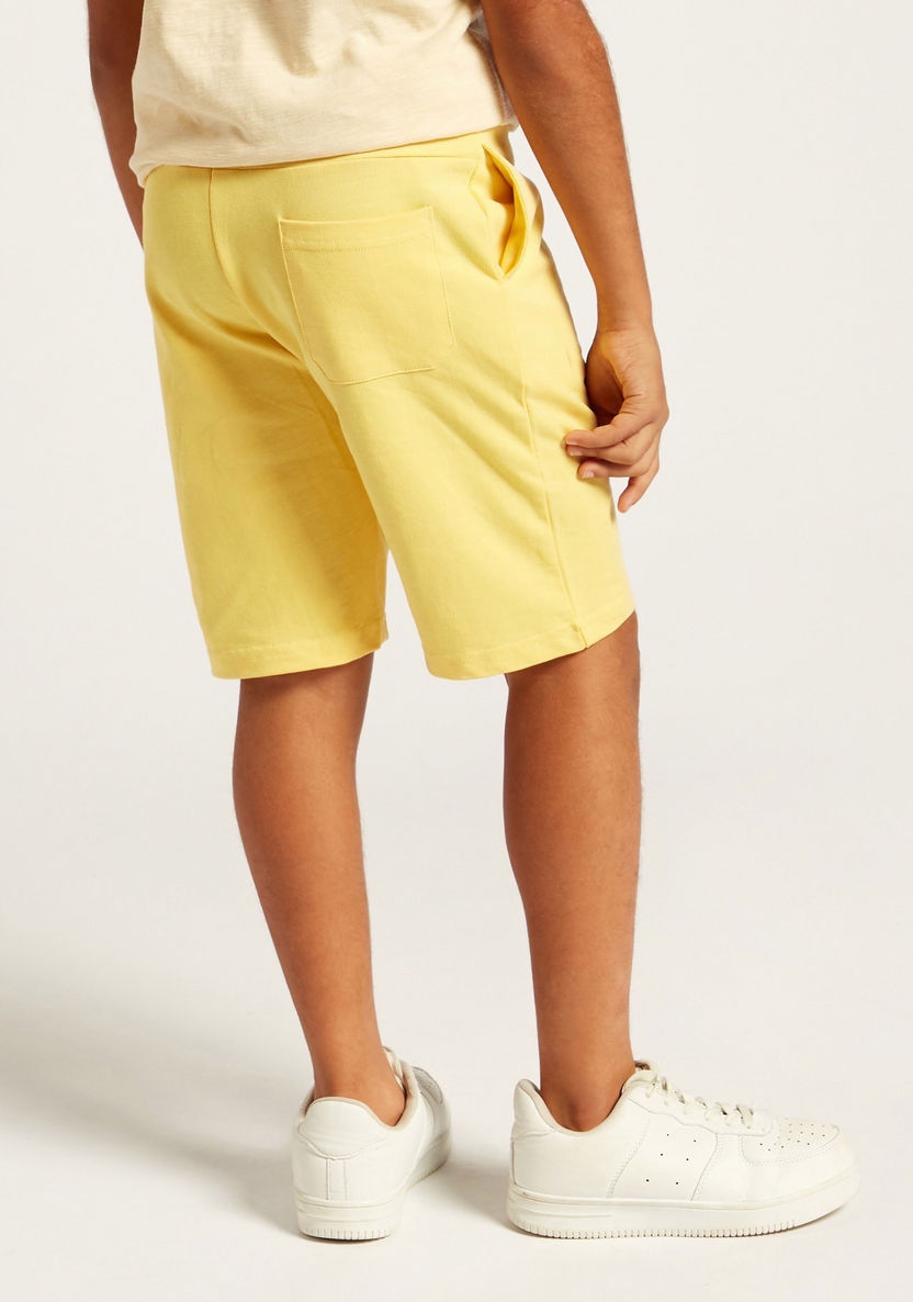 Juniors Solid Shorts with Elasticated Waistband and Pockets-Shorts-image-3