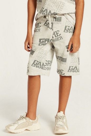 Juniors All-Over Print Shorts with Drawstring Closure and Pockets