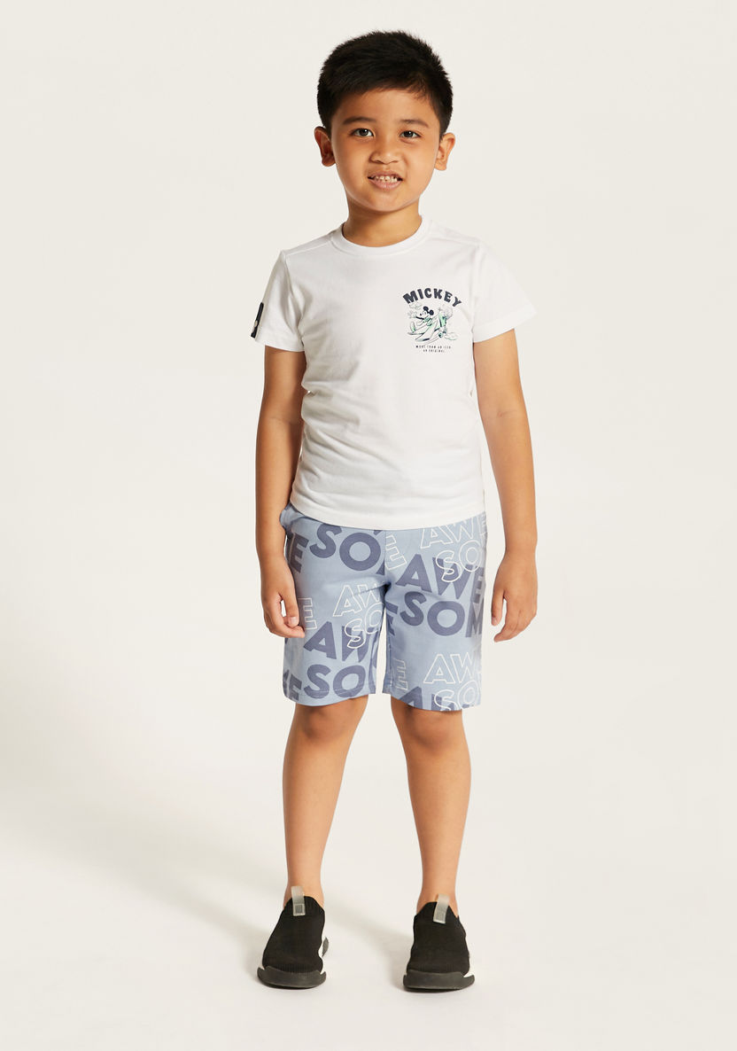 Juniors Printed Shorts with Drawstring Closure and Pockets-Shorts-image-1