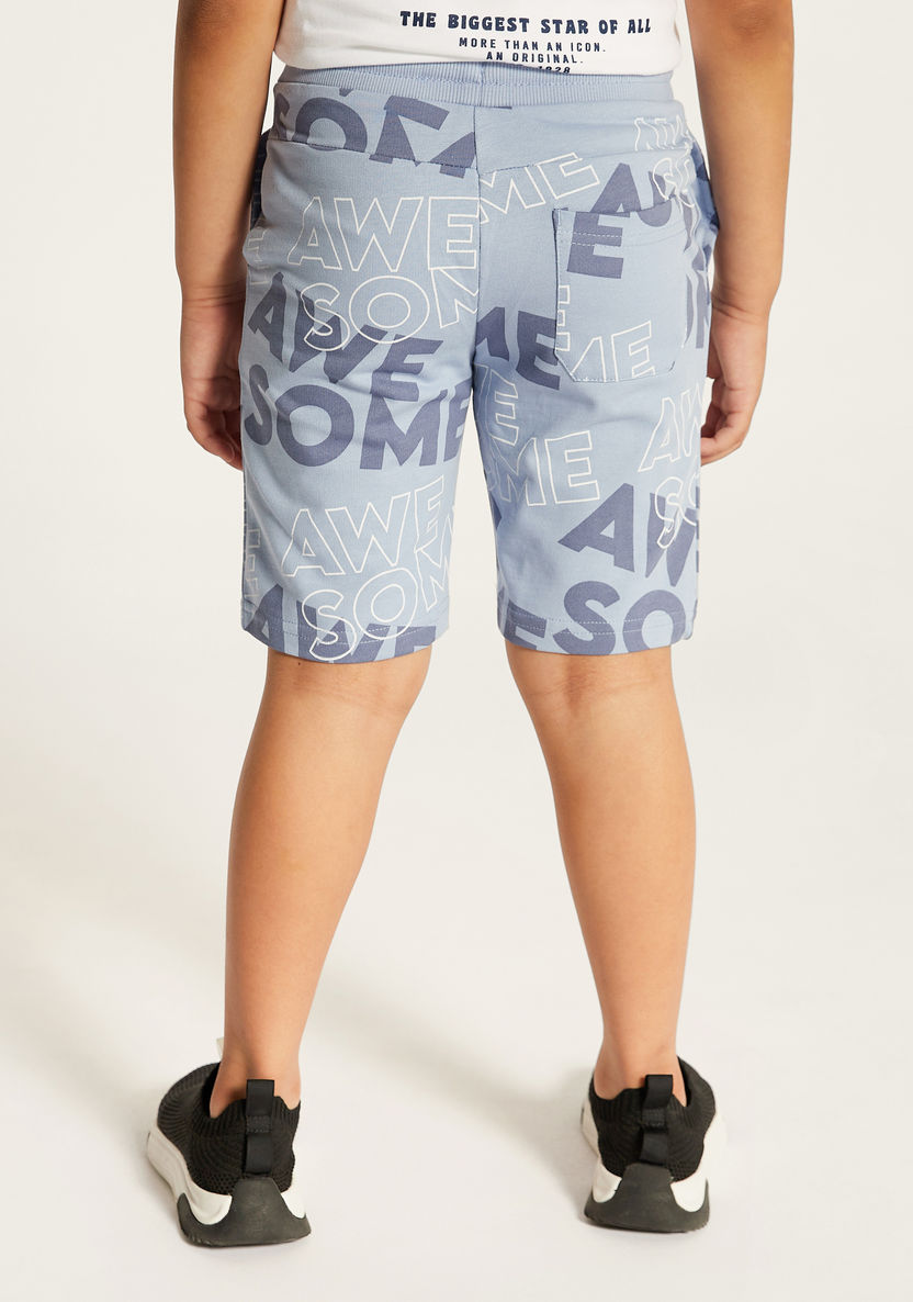 Juniors Printed Shorts with Drawstring Closure and Pockets-Shorts-image-3