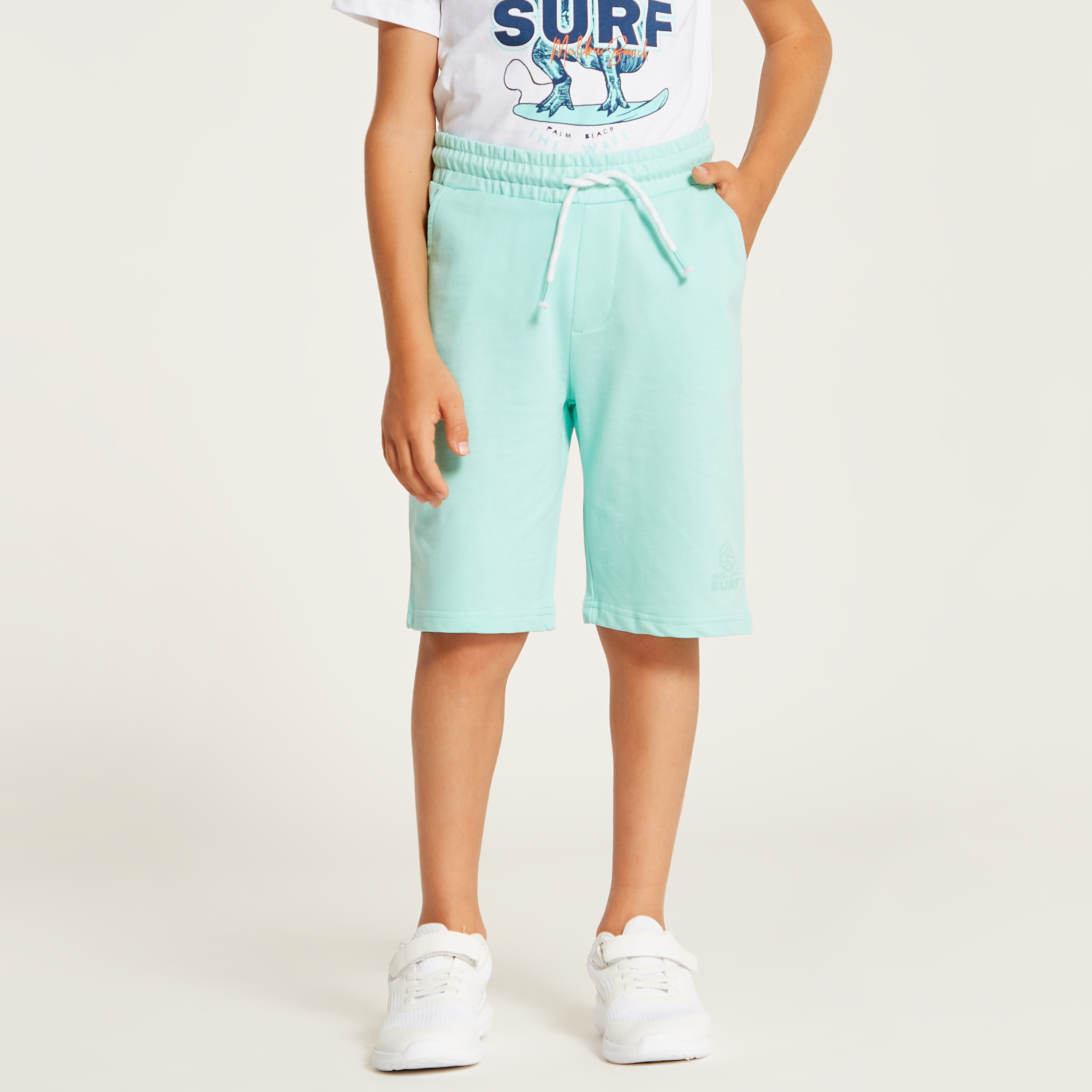 Juniors Solid Shorts with Drawstring Closure and Pockets-boys-clothing-bottoms-shorts-image-1