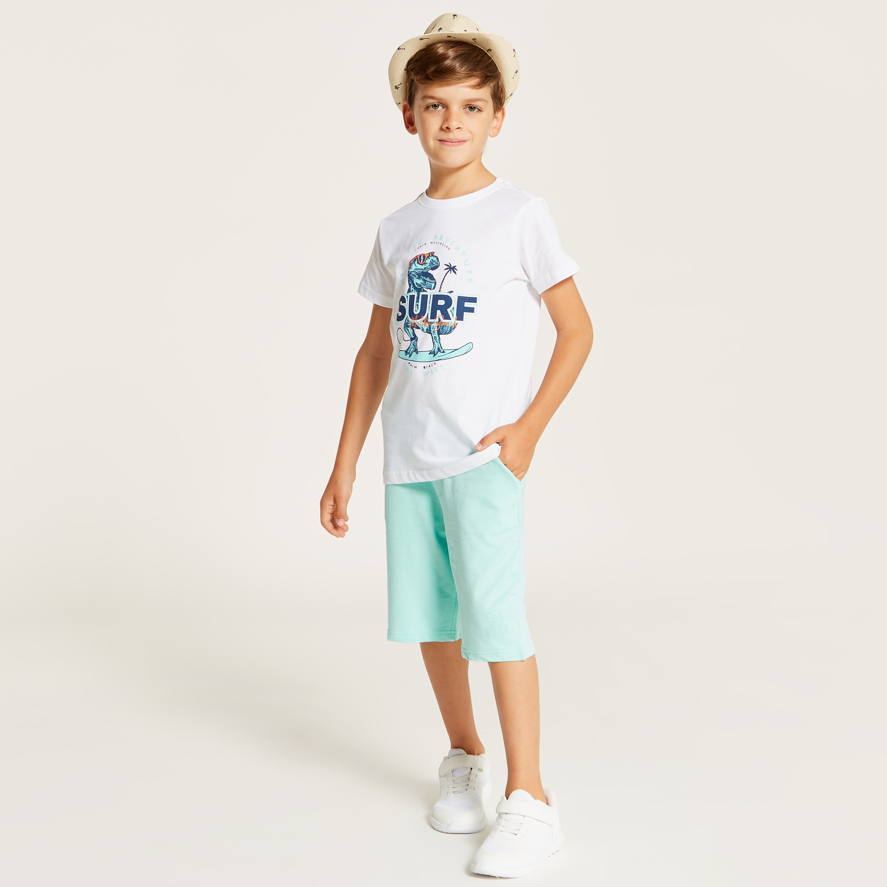 Juniors Solid Shorts with Drawstring Closure and Pockets-boys-clothing-bottoms-shorts-image-2