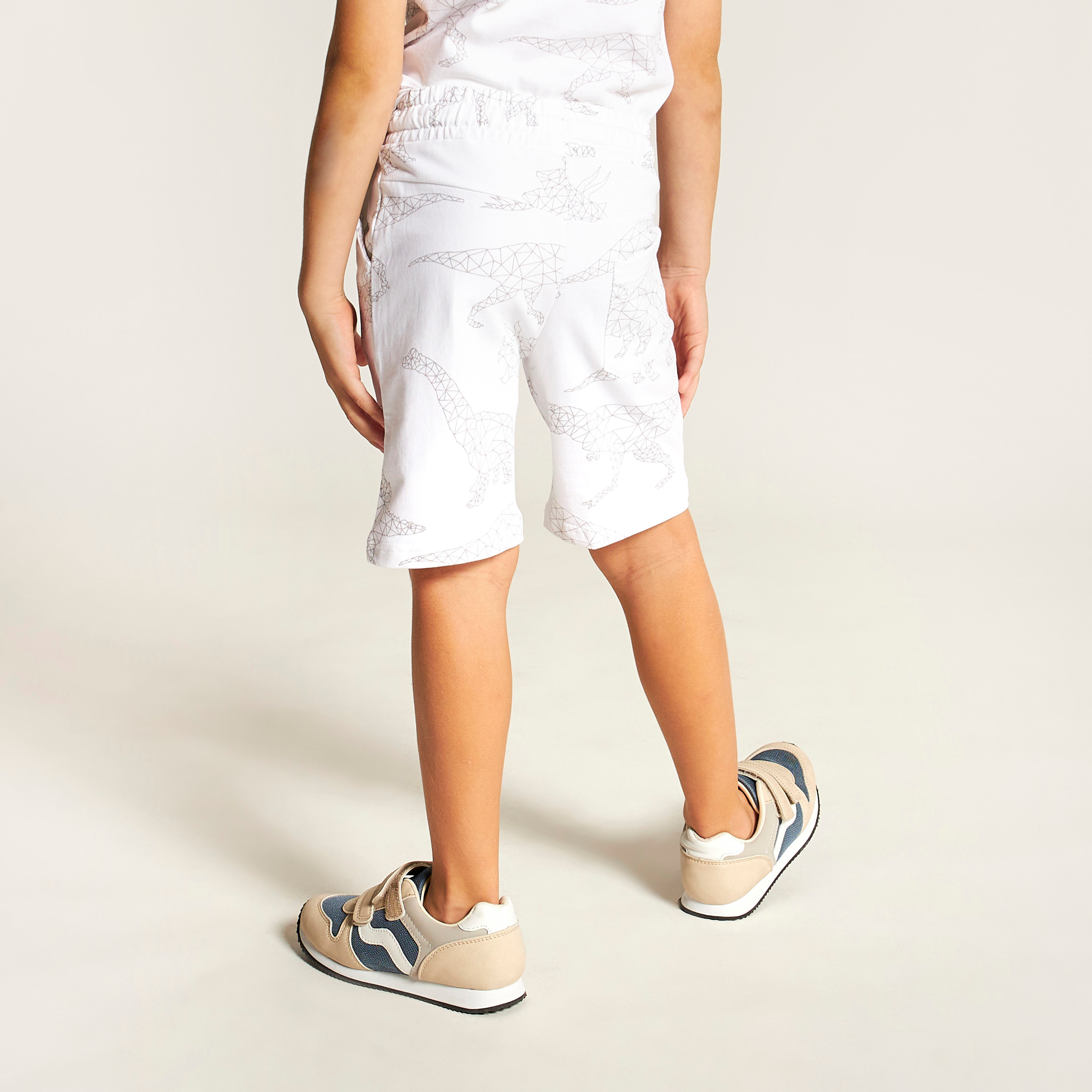 Juniors Dinosaur Print Shorts with Drawstring Closure and Pockets-boys-clothing-bottoms-shorts-image-4