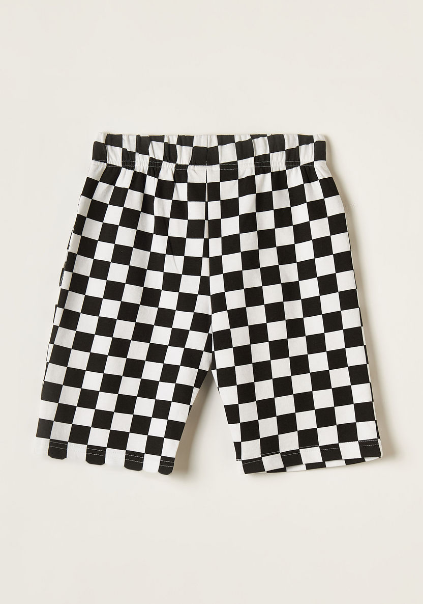 Juniors Checked Shorts with Drawstring Closure and Pockets-Shorts-image-2
