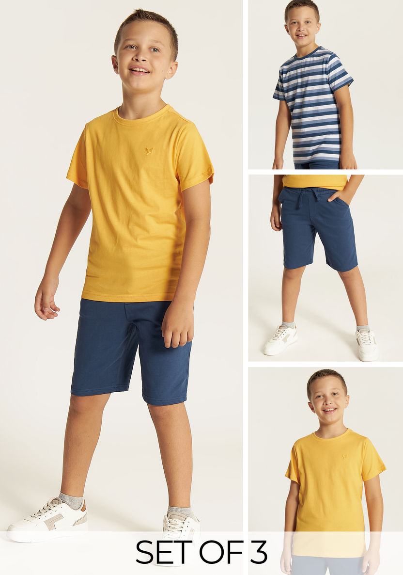 Juniors 3-Piece T-shirts and Shorts Set-Clothes Sets-image-0