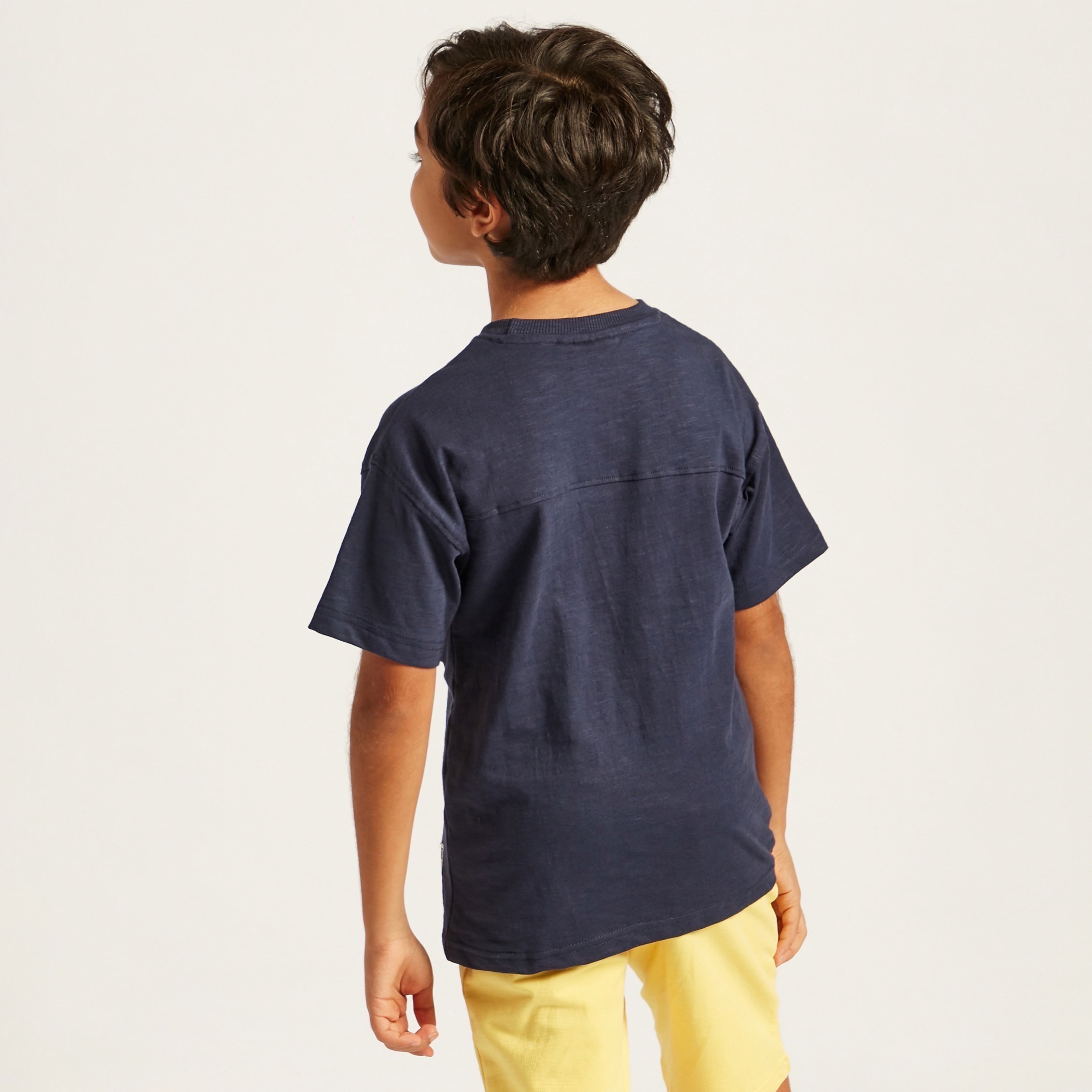 Juniors Solid T-shirt with Crew Neck and Pocket-boys-clothing-tshirtsandpolos-image-4