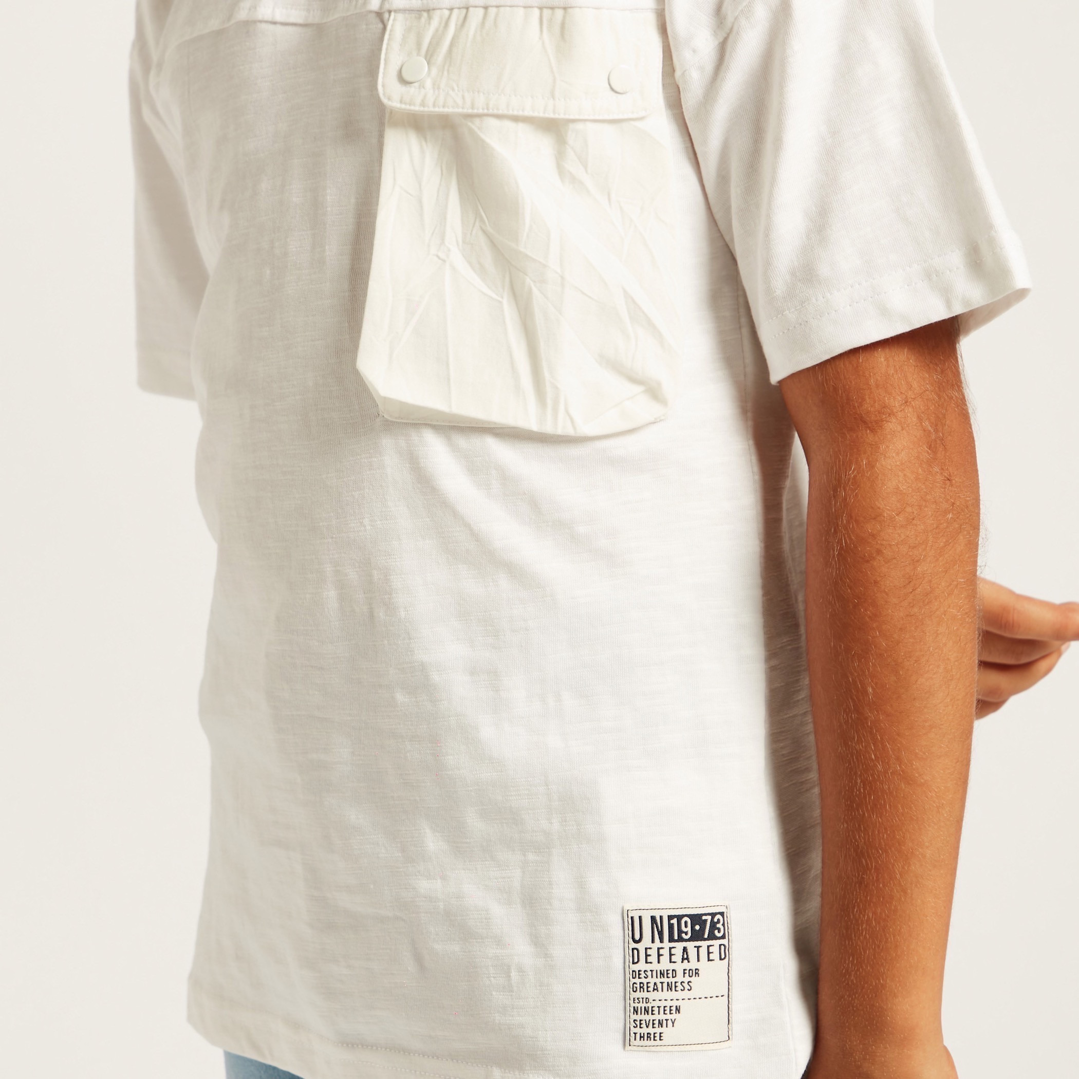 Juniors Solid T-shirt with Crew Neck and Pocket-boys-clothing-tshirtsandpolos-image-3