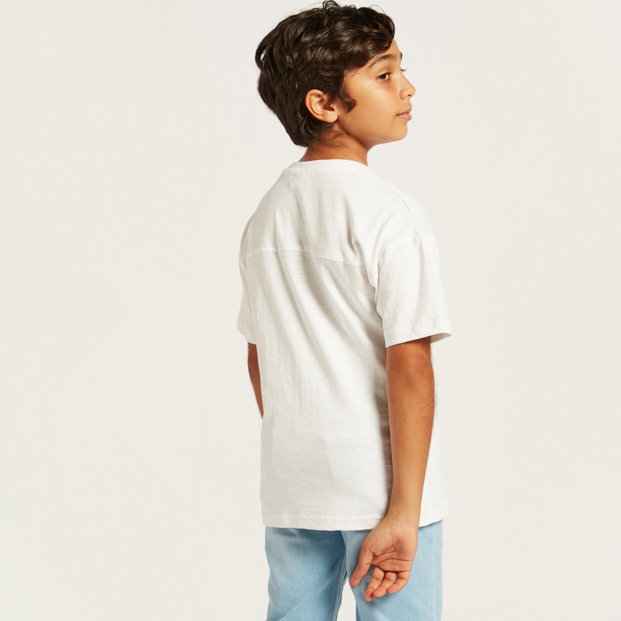 Juniors Solid T-shirt with Crew Neck and Pocket-boys-clothing-tshirtsandpolos-image-4