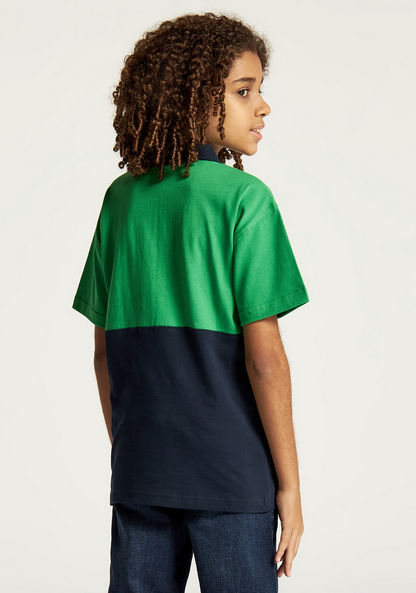 Juniors Colourblock Polo T-shirt with Short Sleeves-T Shirts-image-3