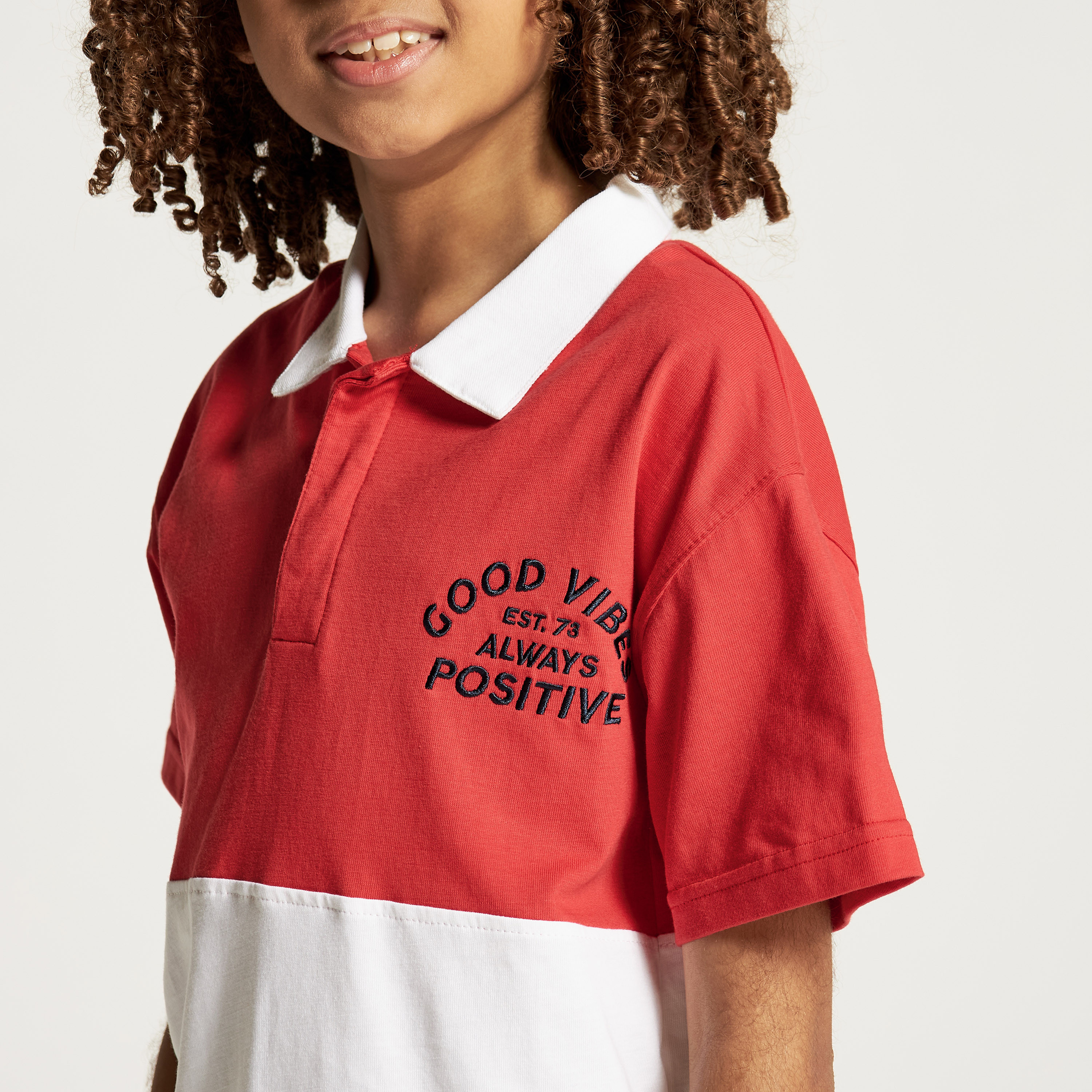 Juniors Colourblock Polo T-shirt with Short Sleeves-boys-clothing-tshirtsandpolos-image-3