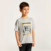 Juniors Embossed T-shirt with Crew Neck and Short Sleeves-T Shirts-thumbnail-1