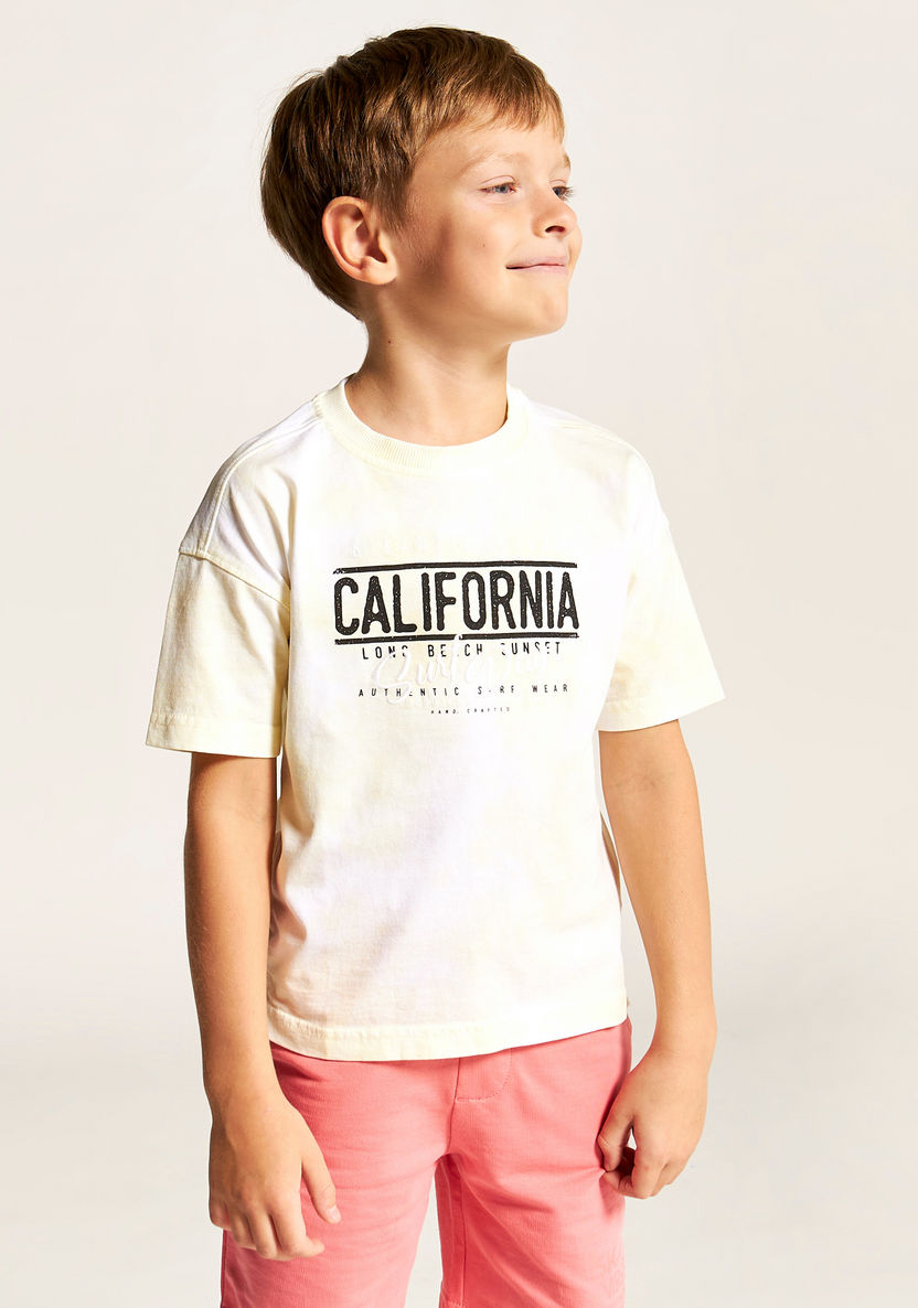 Juniors Embroidered T-shirt with Crew Neck and Short Sleeves-T Shirts-image-1