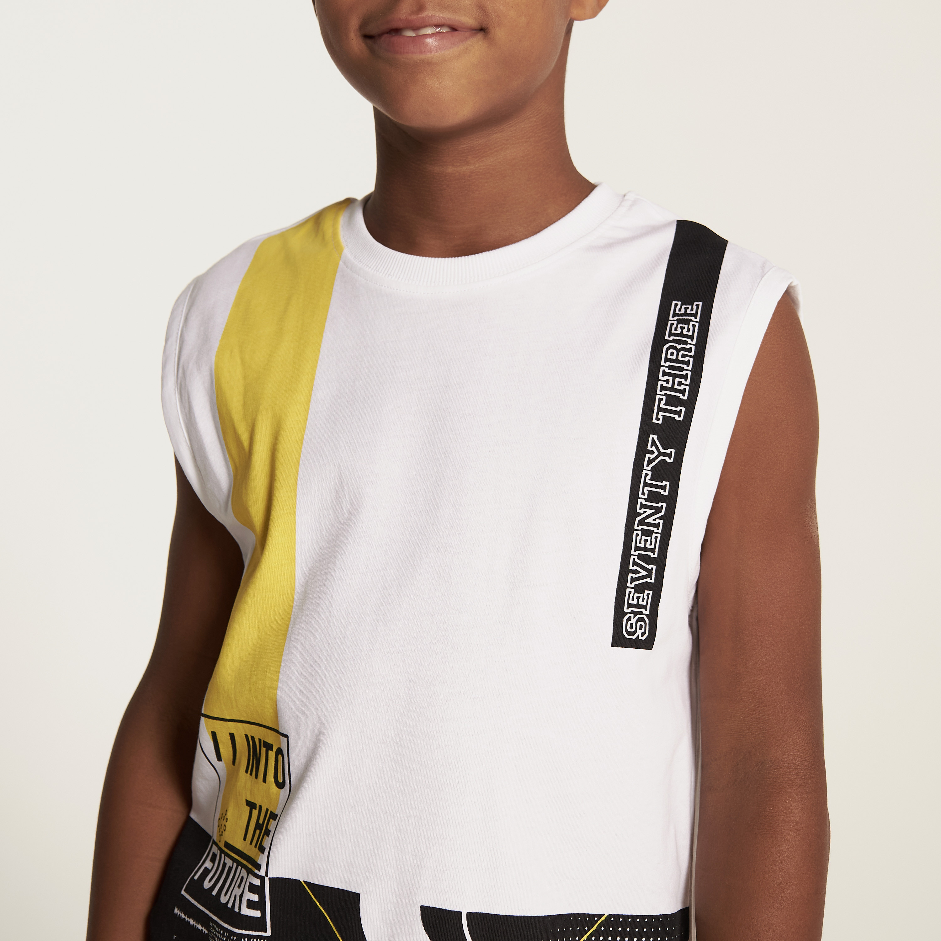 Juniors Printed Sleeveless T-shirt with Crew Neck-boys-clothing-tshirtsandpolos-image-3