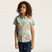 Juniors Tropical Print Shirt with Short Sleeves and Button Closure-Shirts-thumbnail-1