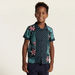Juniors All Over Print Shirt with Short Sleeves and Button Closure-Shirts-thumbnailMobile-0
