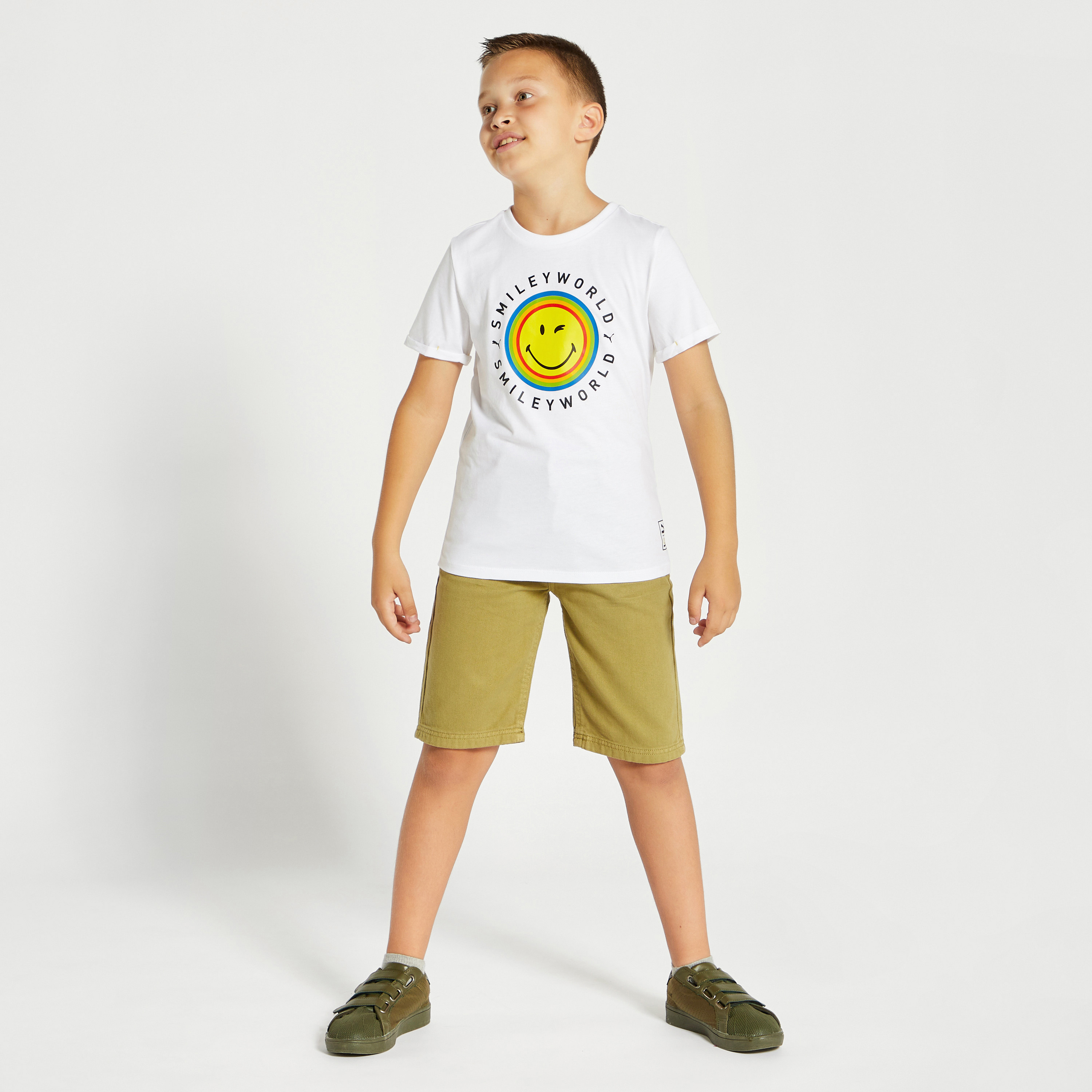 شورت دينم سادة بزر إغلاق وجيوب من جونيورز-boys-clothing-bottoms-shorts-image-2