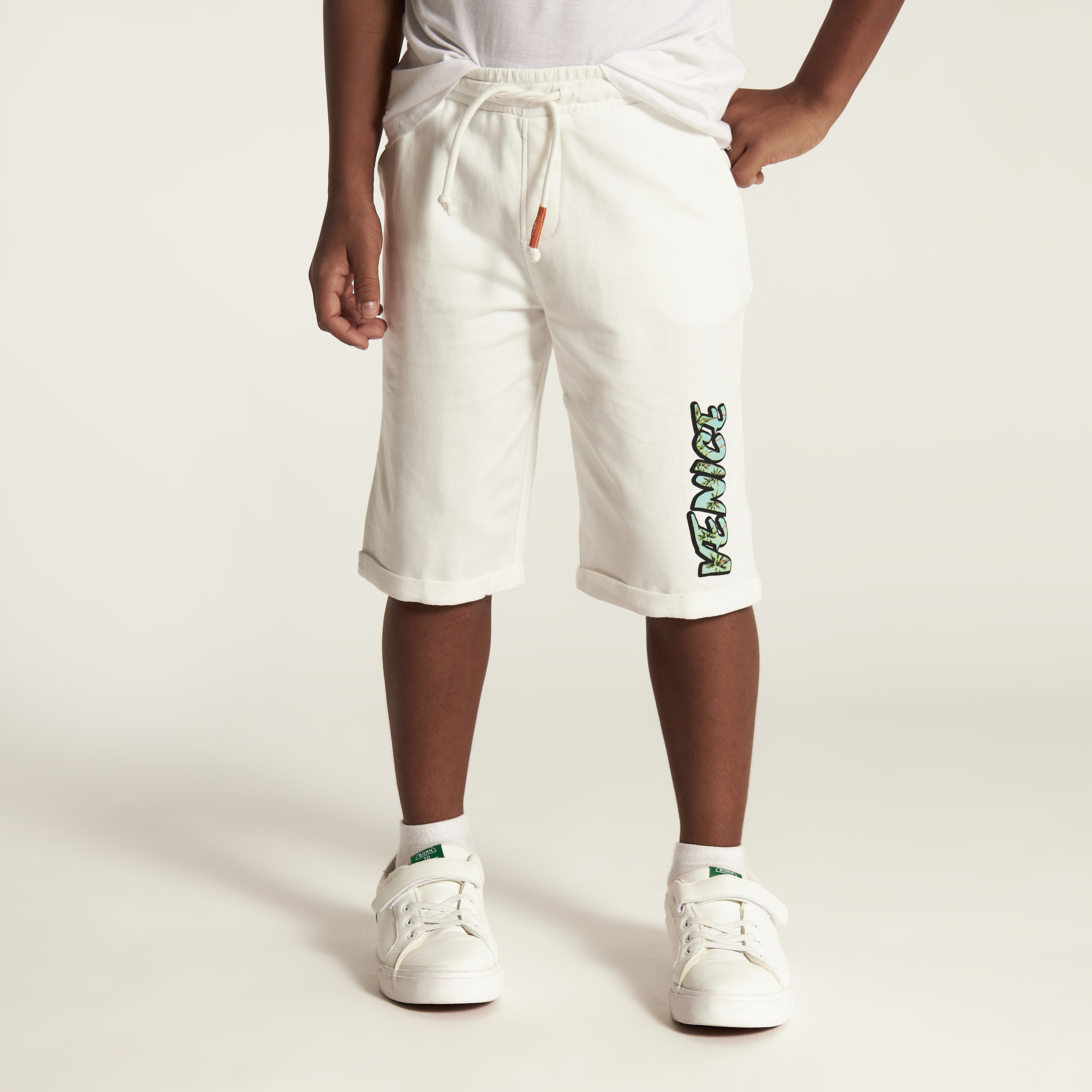 Juniors Solid Shorts with Drawstring Closure and Pockets-boys-clothing-bottoms-shorts-image-1