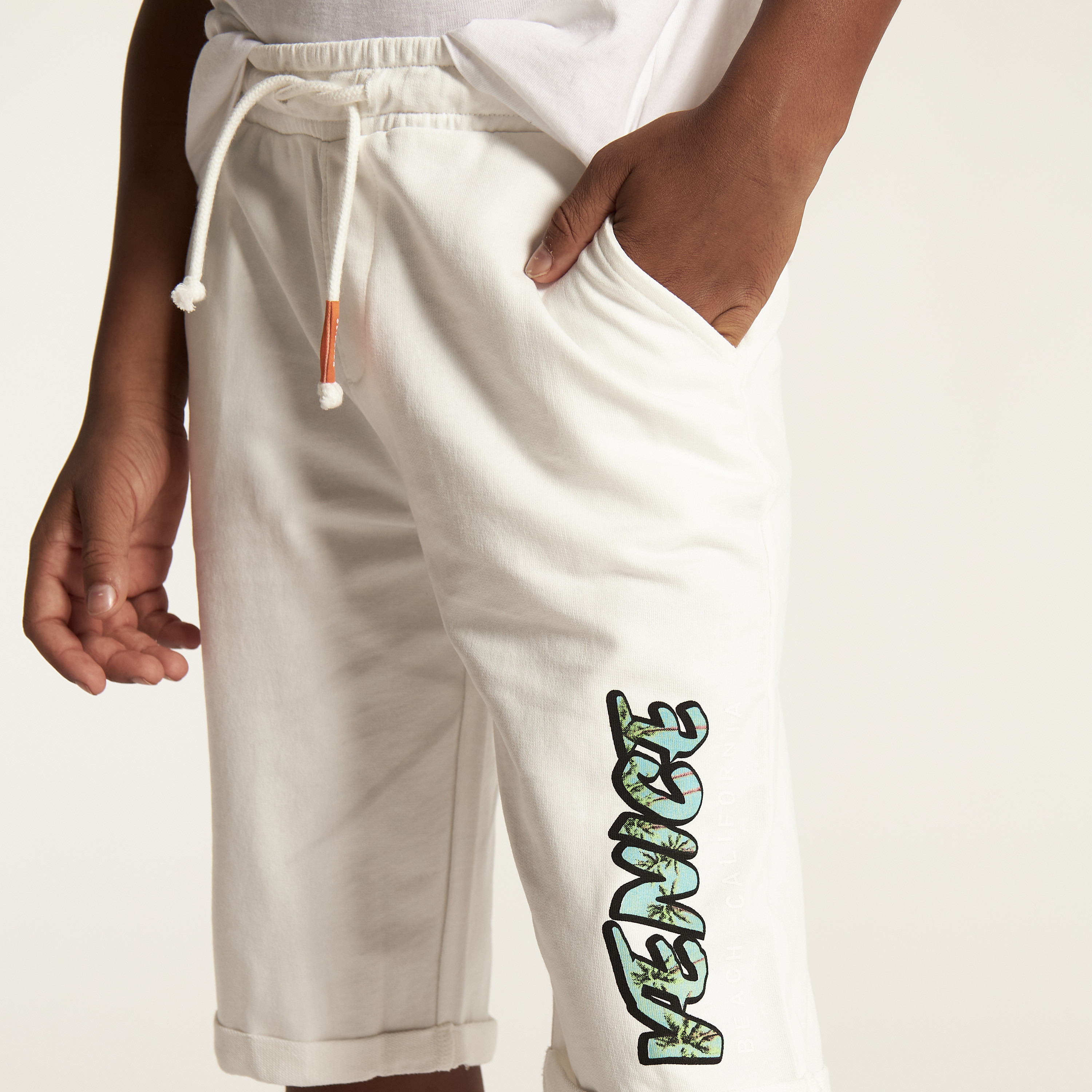 Juniors Solid Shorts with Drawstring Closure and Pockets-boys-clothing-bottoms-shorts-image-3