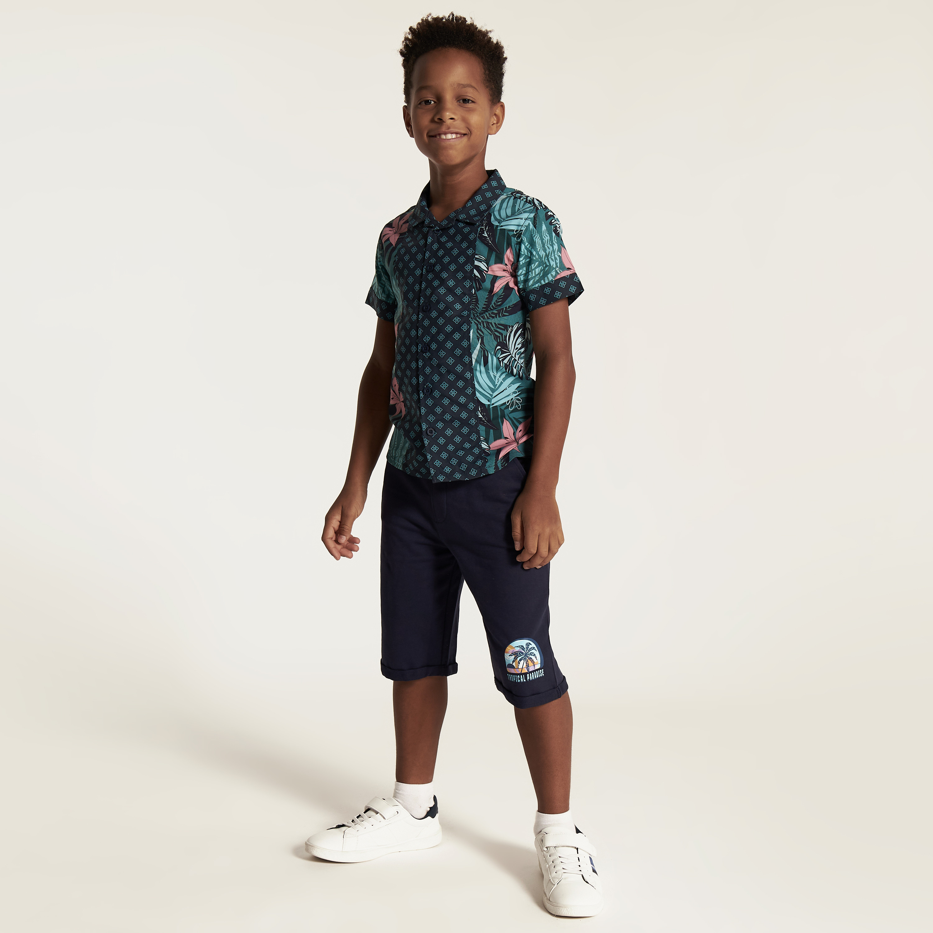 Juniors Solid Shorts with Drawstring Closure and Pockets-boys-clothing-bottoms-shorts-image-1