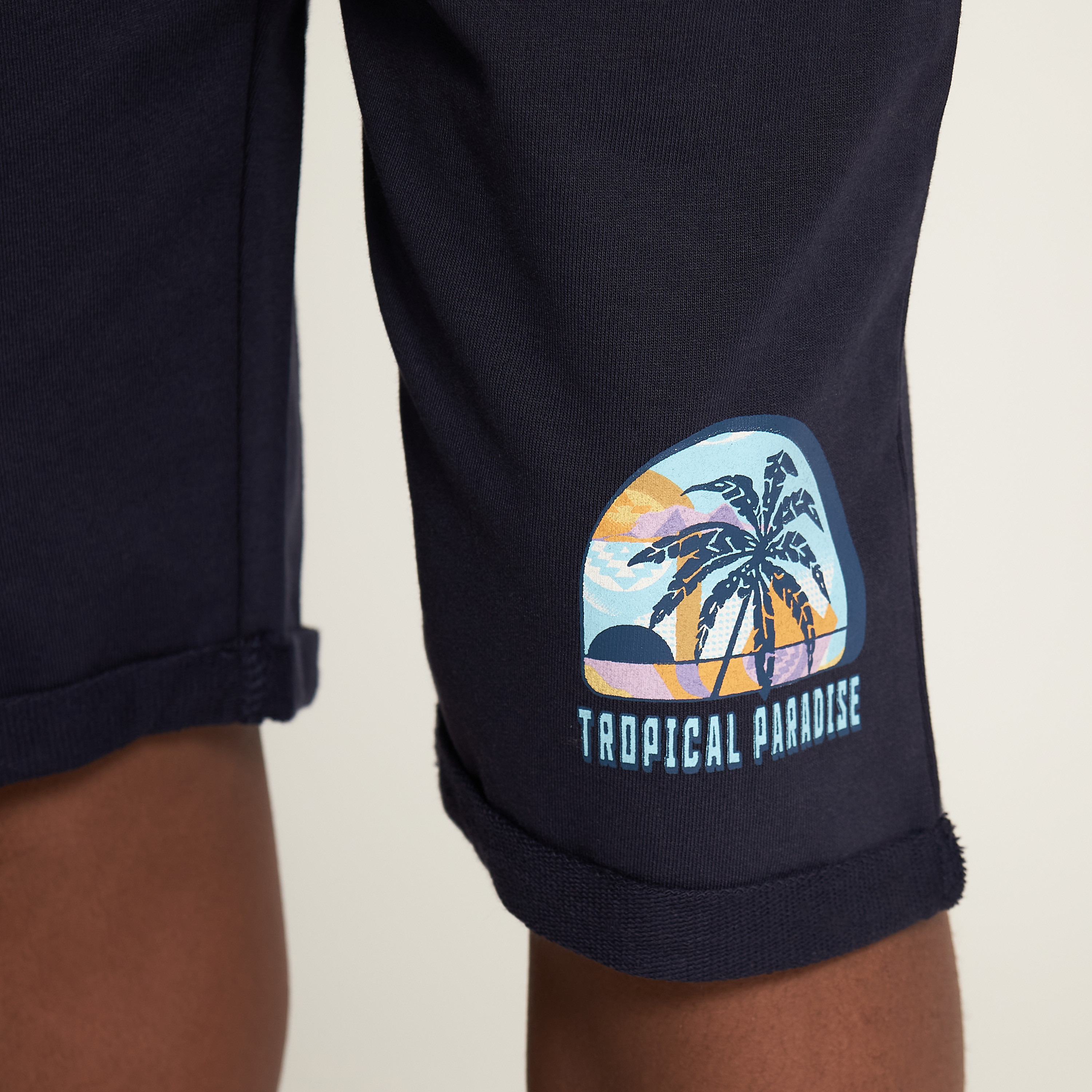 Juniors Solid Shorts with Drawstring Closure and Pockets-boys-clothing-bottoms-shorts-image-3