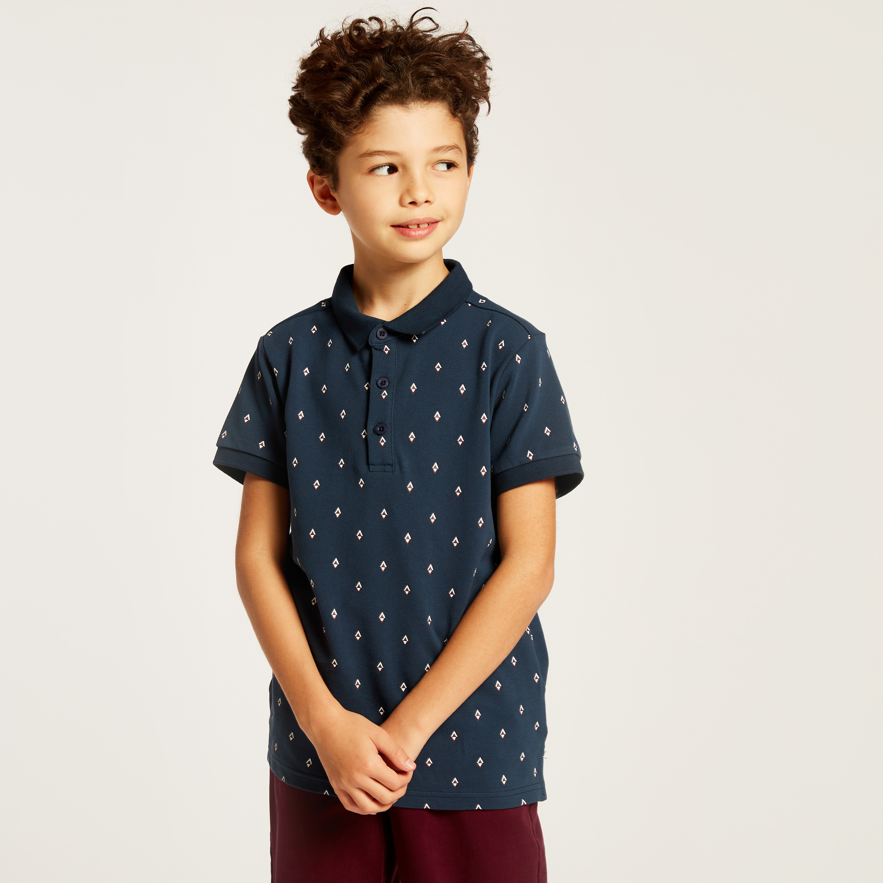 Juniors All Over Print Polo T-shirt and Shorts Set-boys-clothing-setsandcoords-image-2