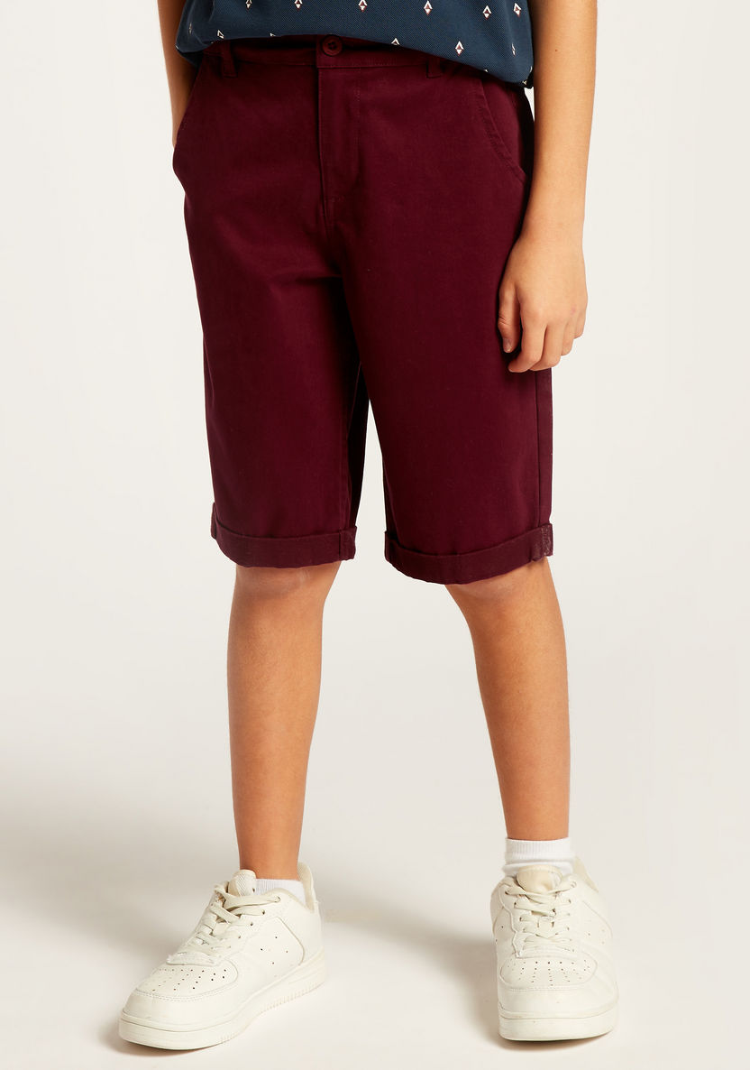 Juniors All Over Print Polo T-shirt and Shorts Set-Clothes Sets-image-2