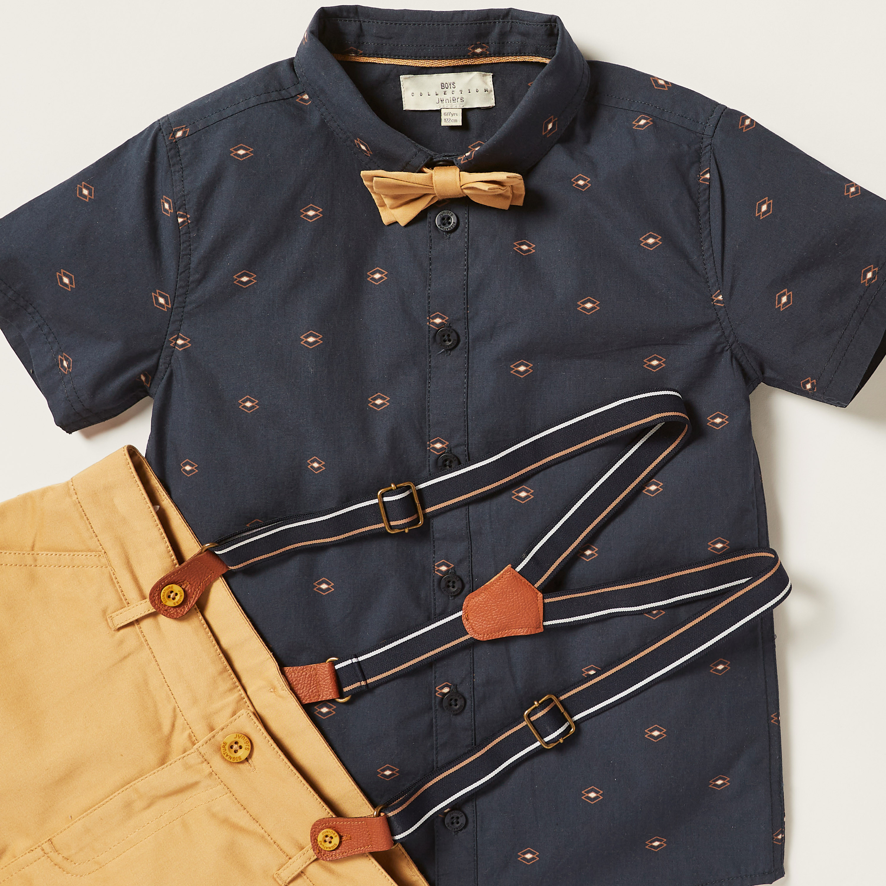 طقم قميص بطبعات وشورت وحمالات من جونيورز-boys-clothing-setsandcoords-image-4