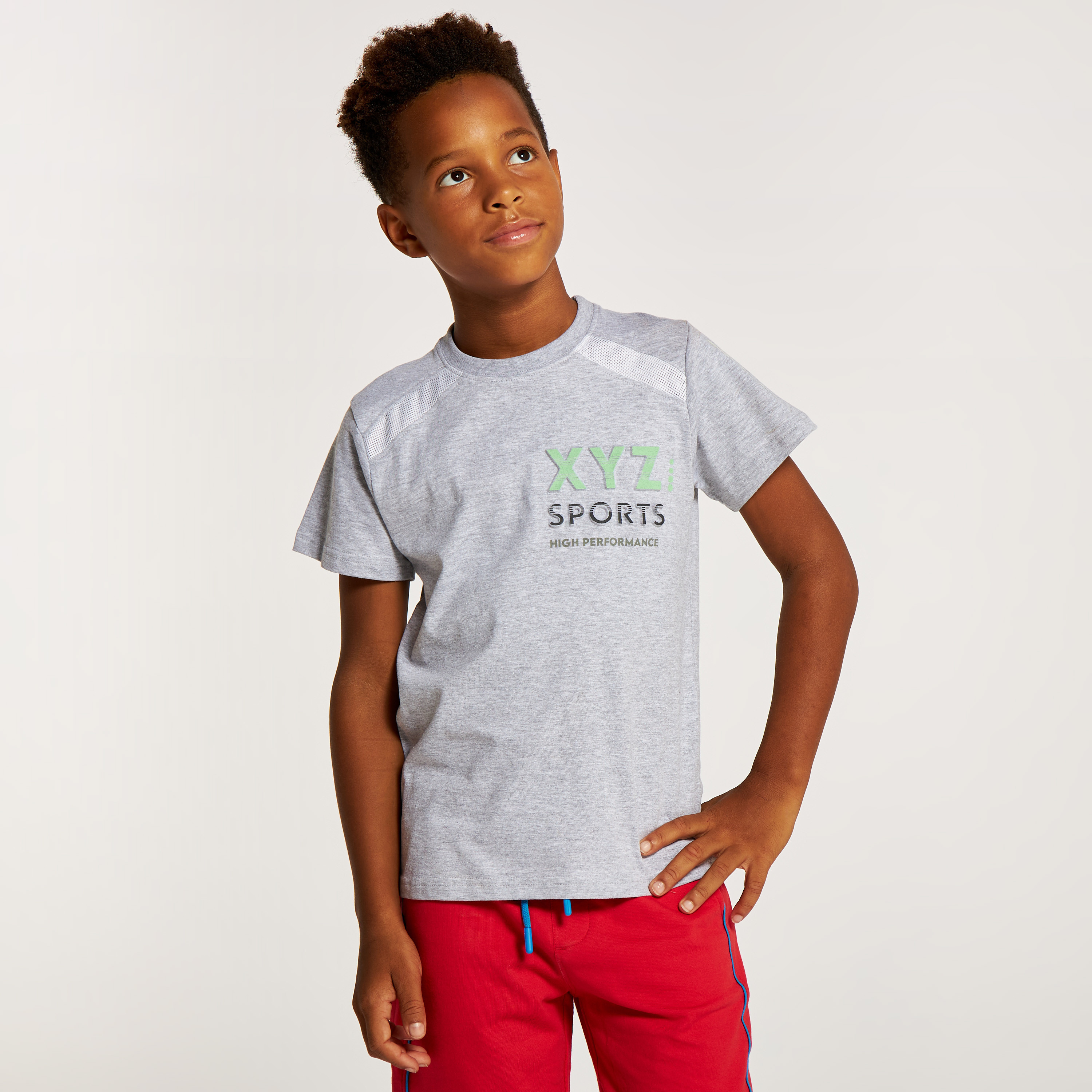 XYZ Printed T-shirt with Crew Neck and Short Sleeves-sports-boys-clothing-tops-image-2