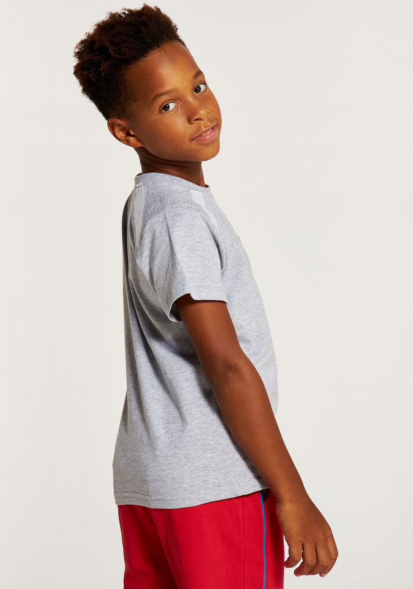 XYZ Printed T-shirt with Crew Neck and Short Sleeves-Tops-image-3