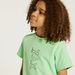 XYZ Logo Print Crew Neck T-shirt with Short Sleeves-T Shirts-thumbnail-2