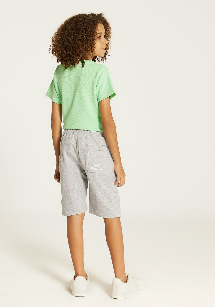 XYZ Solid Shorts with Drawstring Closure and Pockets-Bottoms-image-3