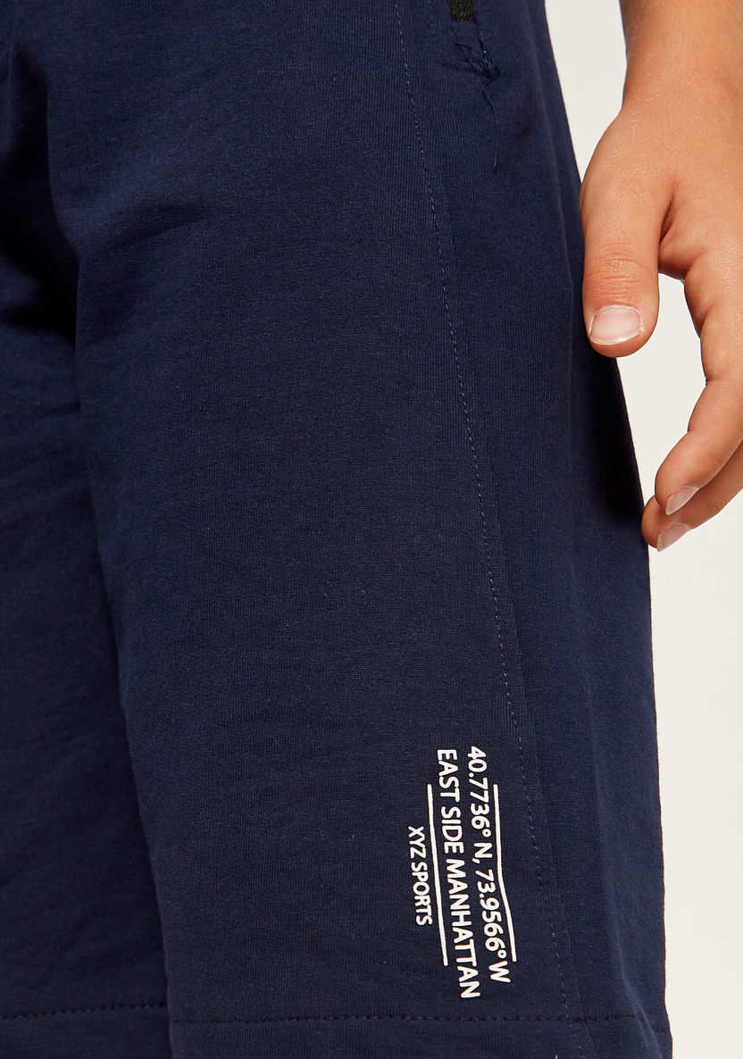 XYZ Solid Shorts with Drawstring Closure and Pockets-Shorts-image-2