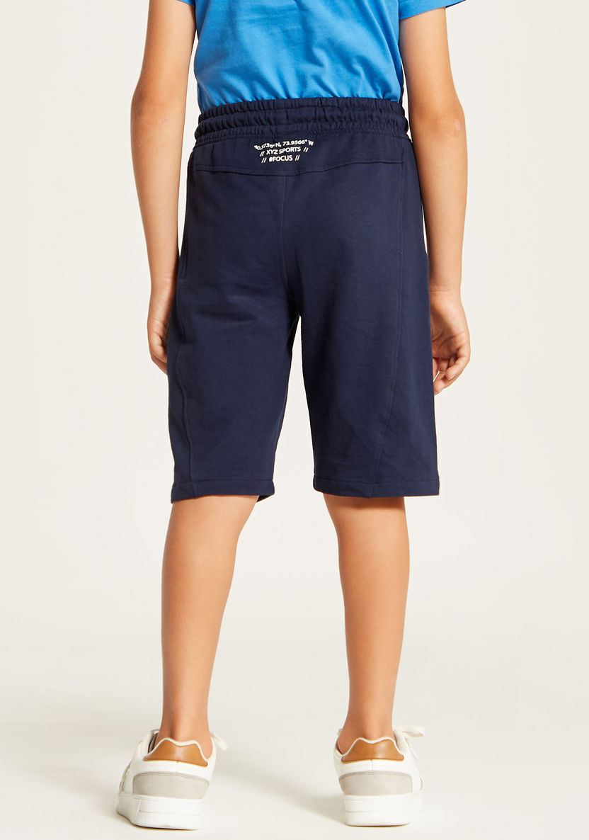 XYZ Solid Shorts with Drawstring Closure and Pockets-Shorts-image-3