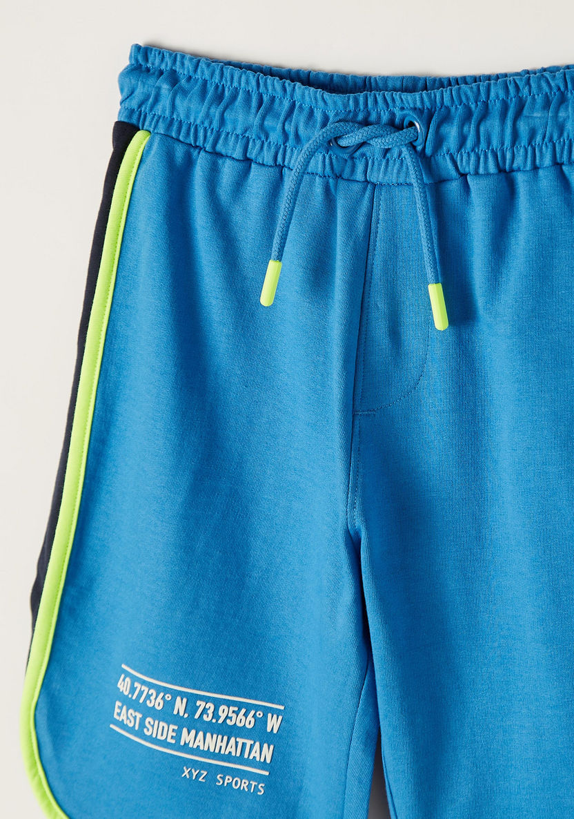 XYZ Printed Shorts with Drawstring Closure and Pocket-Bottoms-image-1