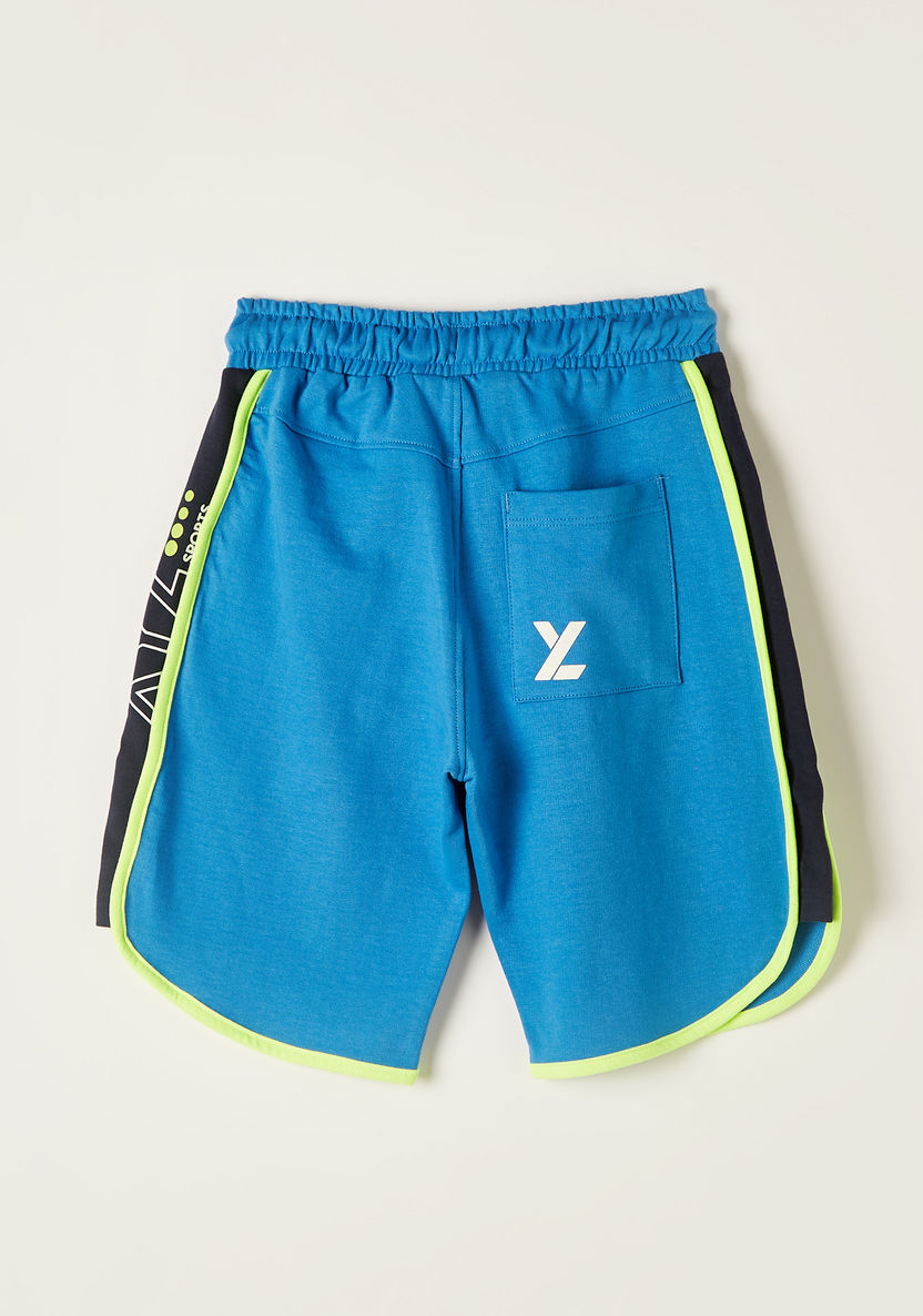 XYZ Printed Shorts with Drawstring Closure and Pocket-Bottoms-image-3