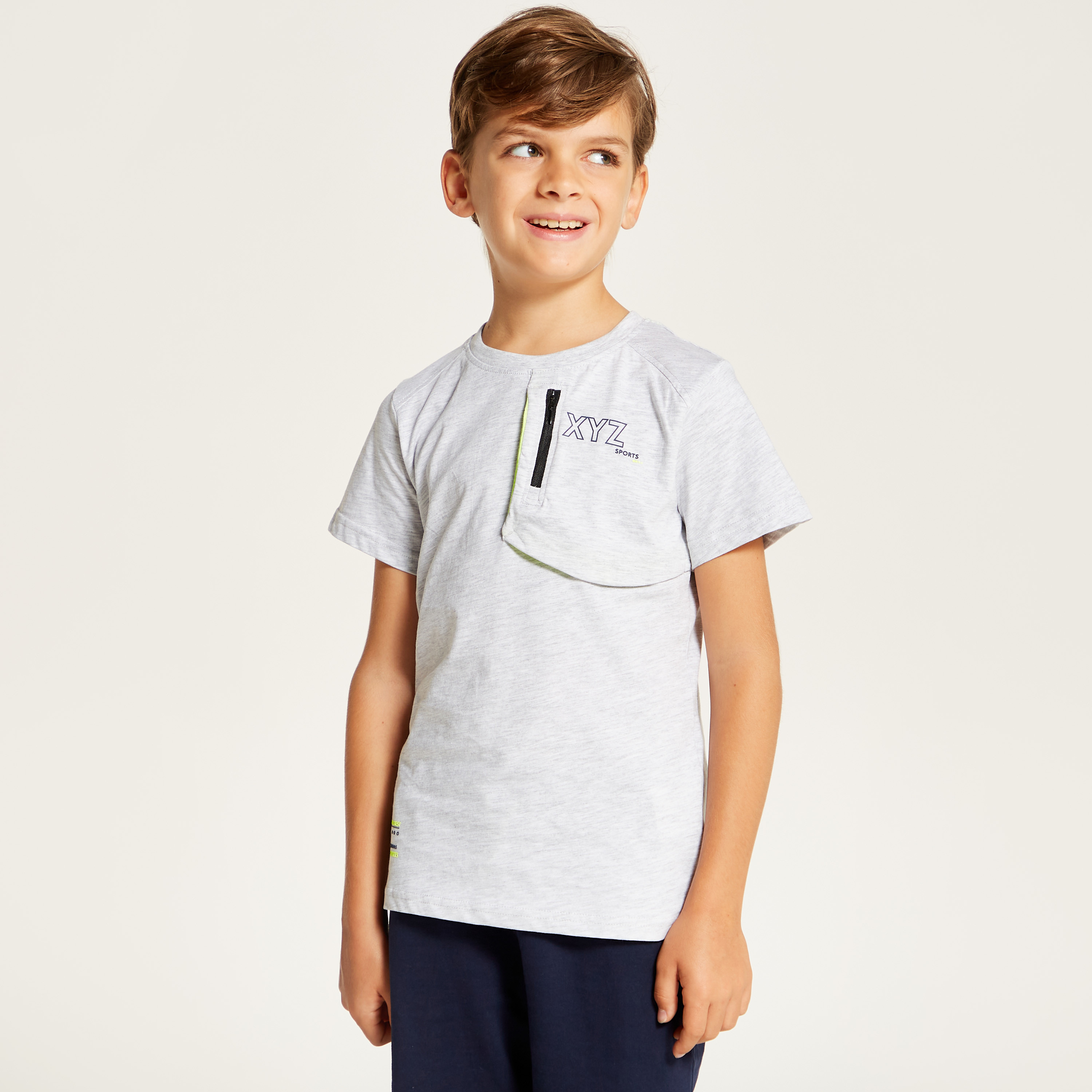 XYZ Printed Crew Neck T-shirt and Shorts Set-boys-clothing-sportswear-sets-image-2