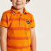Lee Cooper Striped Polo T-shirt with Short Sleeves and Button Closure-T Shirts-thumbnail-2