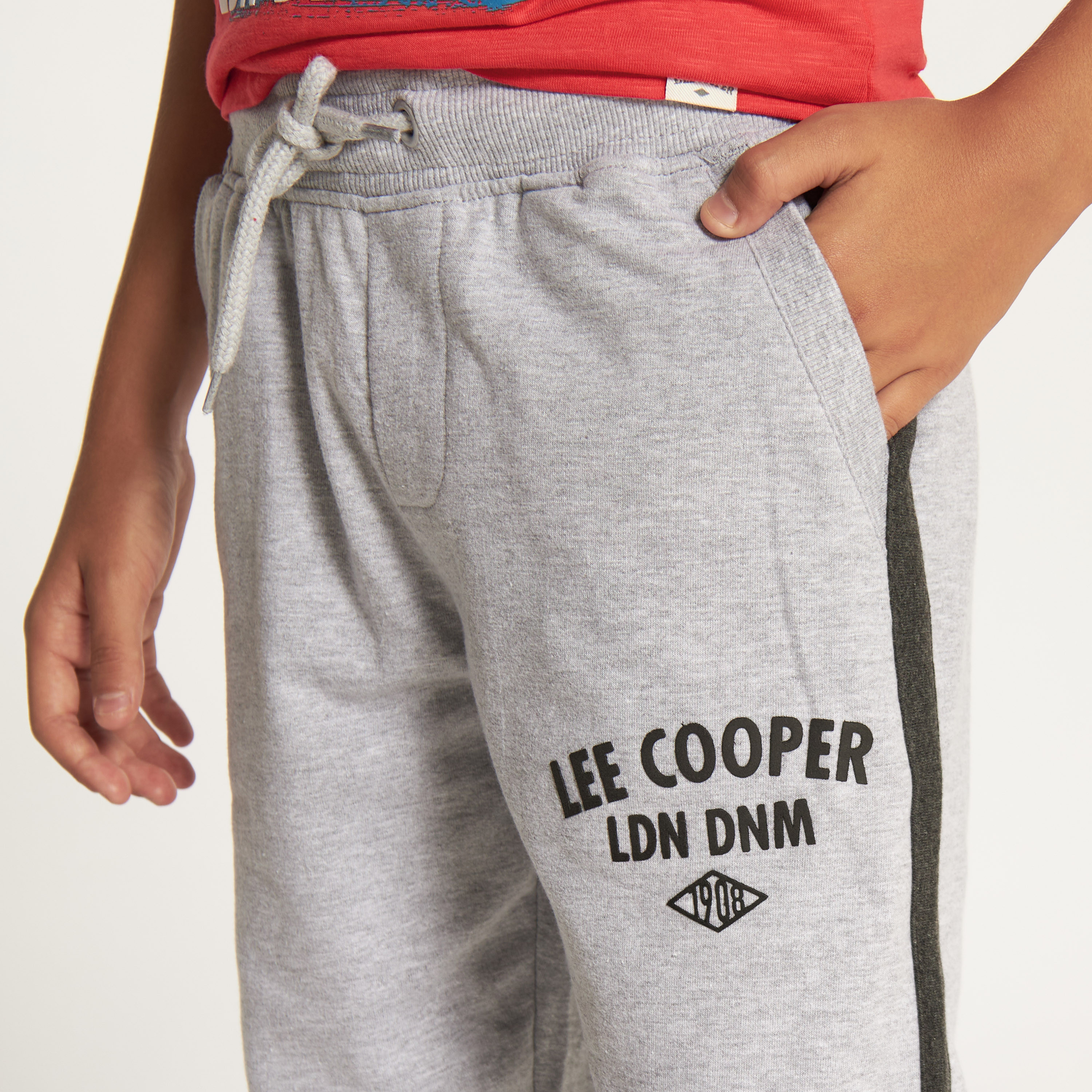 Buy Lee Cooper Logo Print Joggers with Drawstring Closure and Pockets Online Babyshop Kuwait