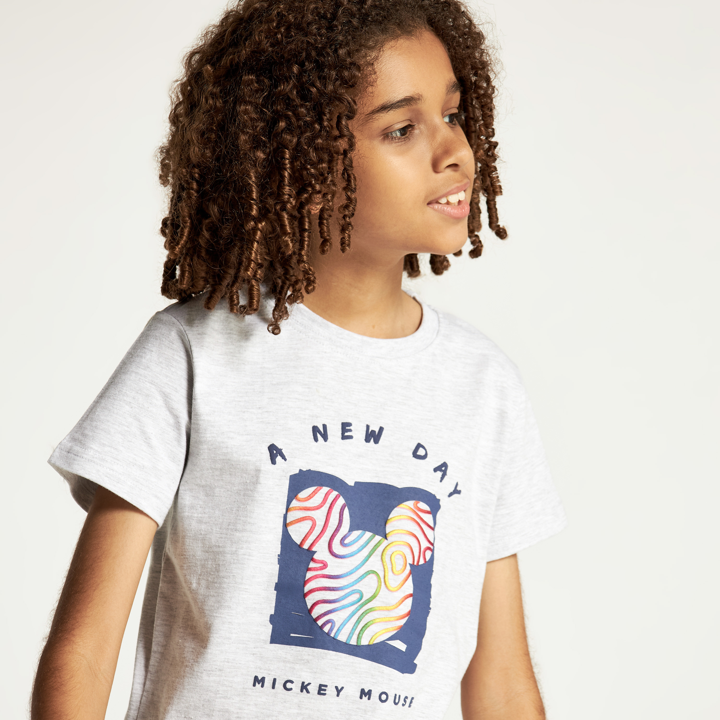Disney Mickey Mouse Print Round Neck T-shirt with Short Sleeves-boys-clothing-tshirtsandpolos-image-3